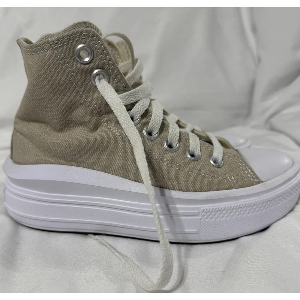 Converse chuck taylor All Star Move Platform High Top sneaker -Beige kids 5 Y2K